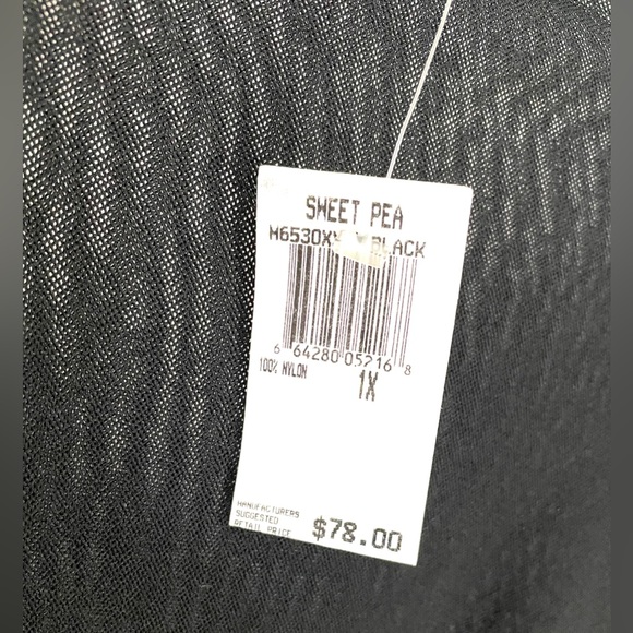 VTG with Tags Size 1X by Sweet Woman Black LS Semi Sheer Top Bloomingdales - Picture 4 of 7